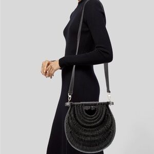Staud wicker crossbody bag with gold hardware. Worn once